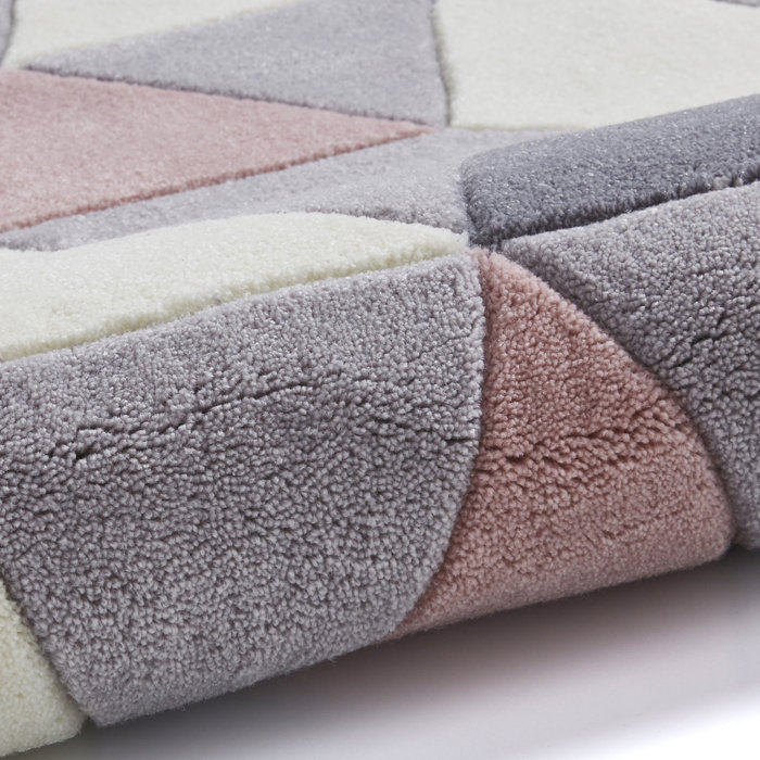 Isabelline Jaxon Hand Tufted Grey/Rose Rug Wayfair.co.uk